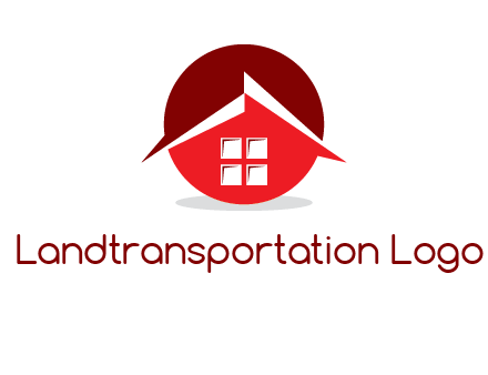 Abstract roof and window in circle logo