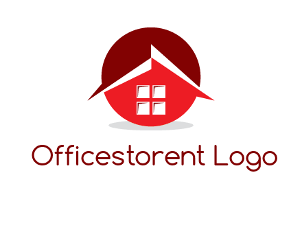 Abstract roof and window in circle logo