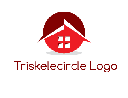 Abstract roof and window in circle logo