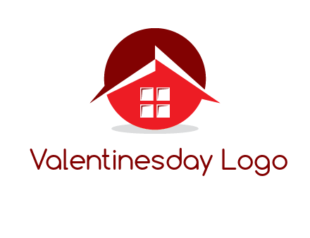 Abstract roof and window in circle logo