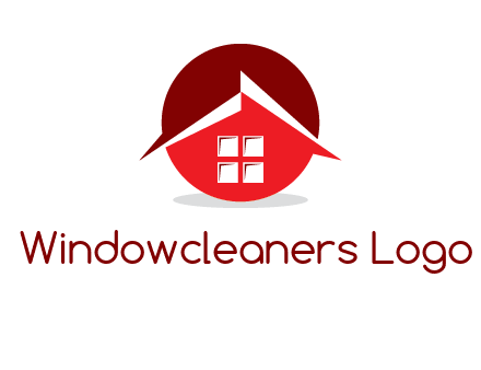 Abstract roof and window in circle logo