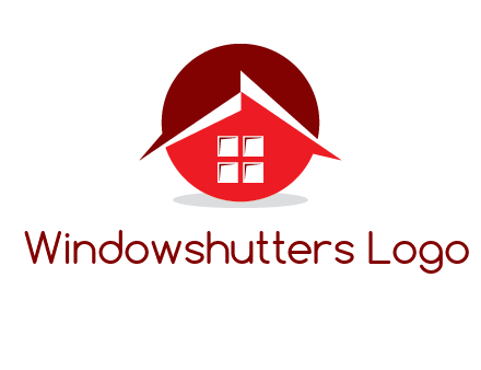 Abstract roof and window in circle logo