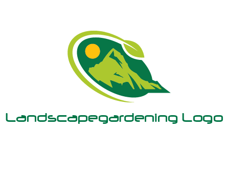 leaf swoosh and mountain logo