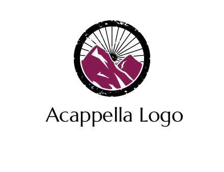 wheel and mountain for ski icon