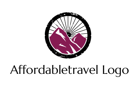 wheel and mountain for ski icon
