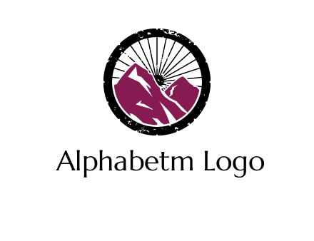 wheel and mountain for ski icon