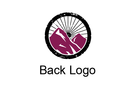 wheel and mountain for ski icon
