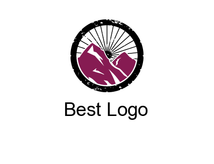wheel and mountain for ski icon