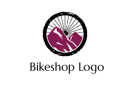 wheel and mountain for ski icon