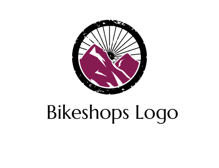 wheel and mountain for ski icon