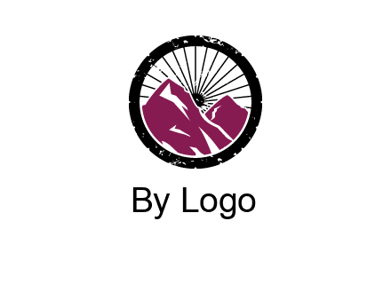 wheel and mountain for ski icon