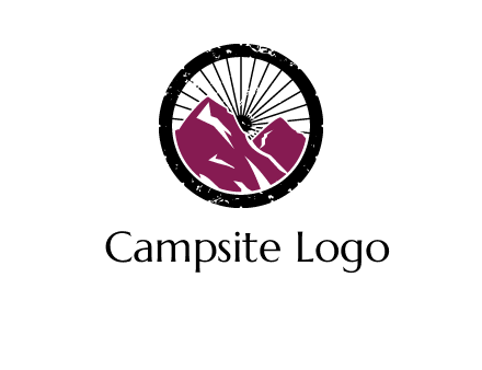wheel and mountain for ski icon