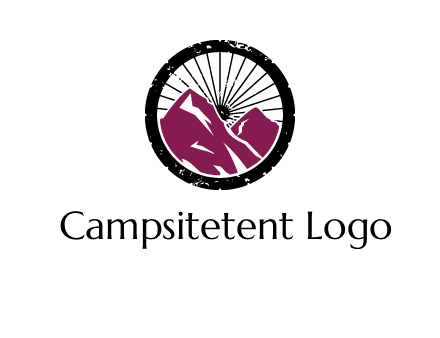 wheel and mountain for ski icon