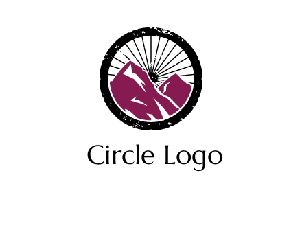 wheel and mountain for ski icon