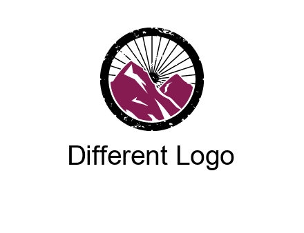 wheel and mountain for ski icon