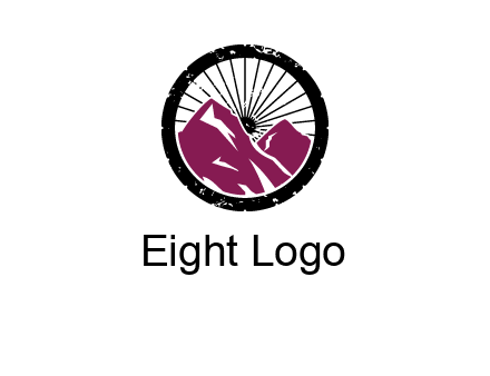 wheel and mountain for ski icon