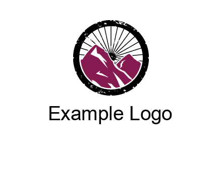 wheel and mountain for ski icon