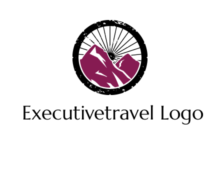 wheel and mountain for ski icon