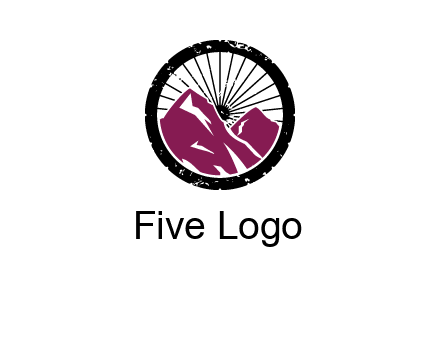 wheel and mountain for ski icon