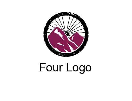wheel and mountain for ski icon