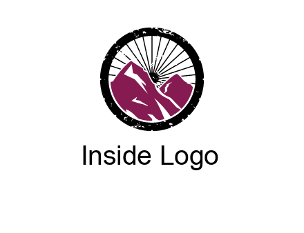 wheel and mountain for ski icon