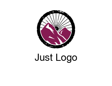 wheel and mountain for ski icon