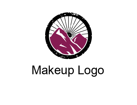 wheel and mountain for ski icon