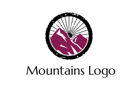 wheel and mountain for ski icon