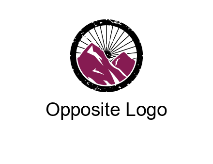 wheel and mountain for ski icon