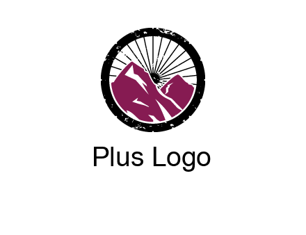 wheel and mountain for ski icon