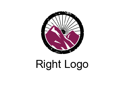 wheel and mountain for ski icon