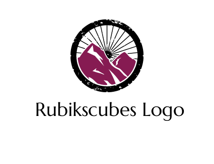 wheel and mountain for ski icon
