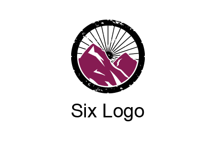 wheel and mountain for ski icon