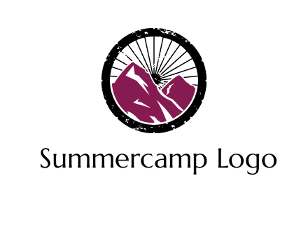 wheel and mountain for ski icon