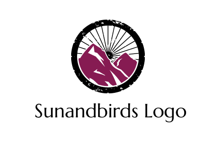 wheel and mountain for ski icon