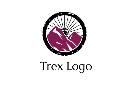 wheel and mountain for ski icon