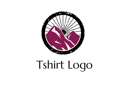 wheel and mountain for ski icon