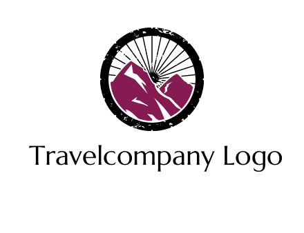 wheel and mountain for ski icon