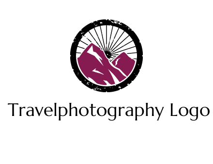wheel and mountain for ski icon
