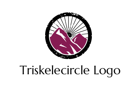 wheel and mountain for ski icon