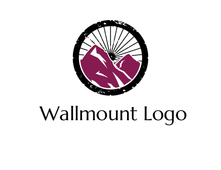 wheel and mountain for ski icon