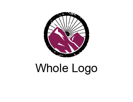 wheel and mountain for ski icon