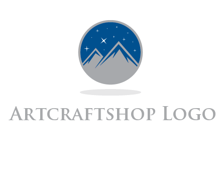 mountain peaks in circle with stars logo