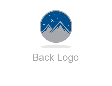 mountain peaks in circle with stars logo