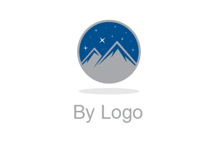 mountain peaks in circle with stars logo