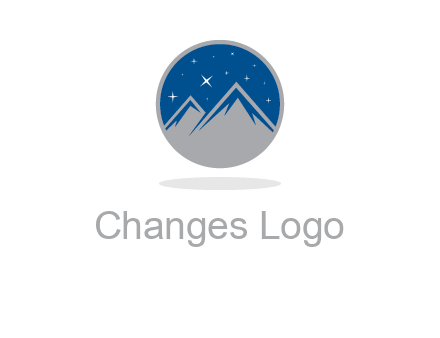 mountain peaks in circle with stars logo