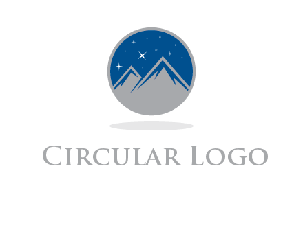 mountain peaks in circle with stars logo