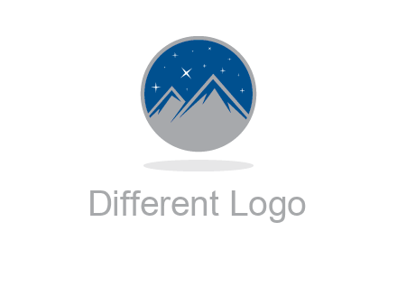mountain peaks in circle with stars logo
