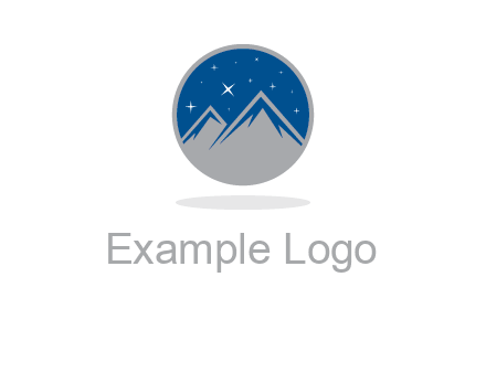 mountain peaks in circle with stars logo