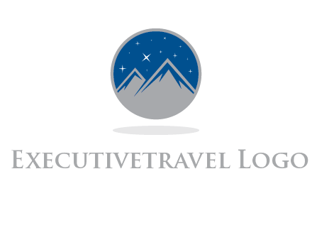mountain peaks in circle with stars logo
